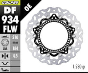 Galfer DF934FLW for 2021-2026 TRIUMPH Floating Wave® Brake Rotor Black Silver Full-Floating Front Two Piece (Floating) Stainless Steel