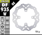 Galfer BRAKE ROTOR FIXED WAVE for 2021-2026 TRIUMPH Wave® Silver Stainless Steel Solid-Mount Rear One Piece (Fixed) #DF935W
