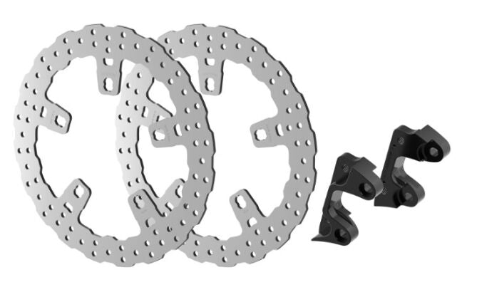 Rick's Motorcycles BRAKE ROTOR KIT WAVE for 2014-2023 Harley-Davidson Black Silver Solid-Mount Front One Piece (Fixed) Aluminium Stainless Steel #20-K41500017-330