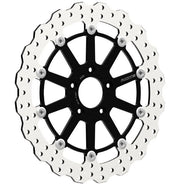 Rick's Motorcycles BRAKE ROTOR FLOATING WAVE DESING for 1999-2022 Harley-Davidson Black Stainless Steel Full-Floating Two Piece (Floating)