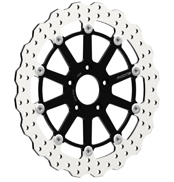 Rick's Motorcycles BRAKE ROTOR FLOATING WAVE DESING for 1999-2022 Harley-Davidson Black Stainless Steel Full-Floating Two Piece (Floating) #20-W020292-F