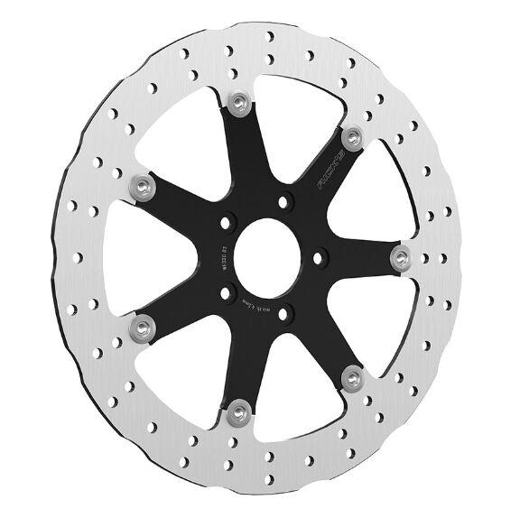 Rick's Motorcycles BRAKE ROTOR FLOATING WAVE DESING for 1999-2022 Harley-Davidson Black Stainless Steel Full-Floating Two Piece (Floating) #20-W300292-0