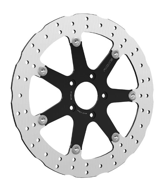 Rick's Motorcycles BRAKE ROTOR FLOATING WAVE DESING for 1999-2022 Harley-Davidson Black Silver Full-Floating Front Two Piece (Floating) Stainless S... #20-W300292-F