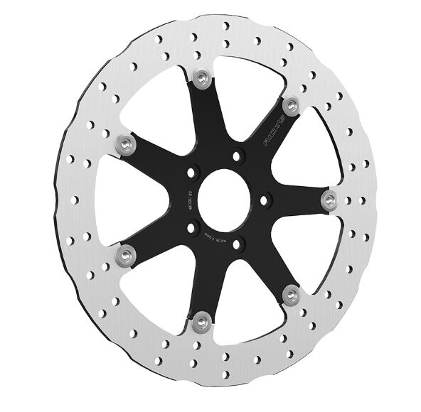 Rick's Motorcycles BRAKE ROTOR FLOATING WAVE DESING for 2005-2025 Harley-Davidson Black Stainless Steel Full-Floating Two Piece (Floating) #20-W300300-0