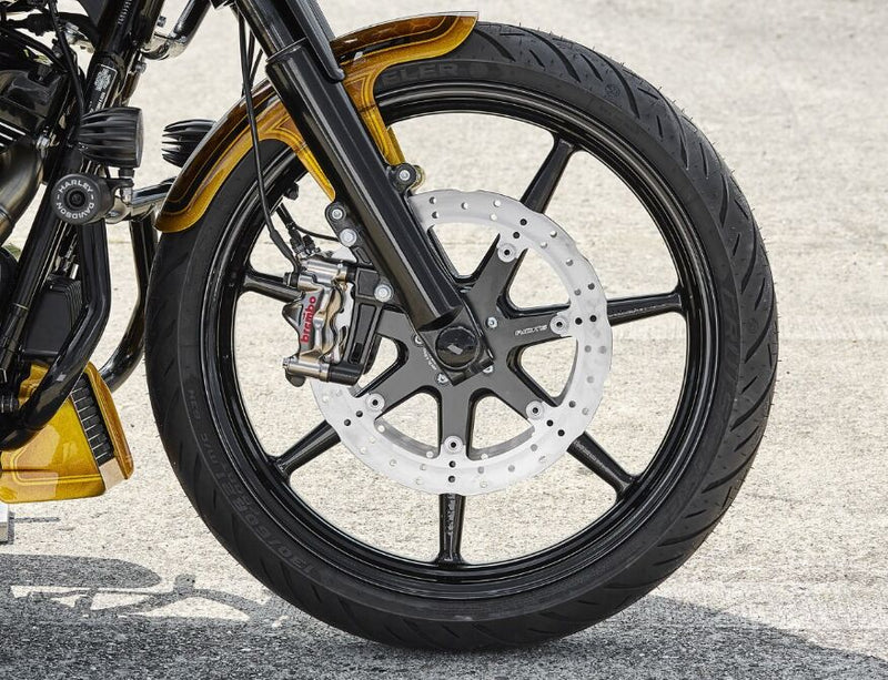 Rick's Motorcycles BRAKE ROTOR FLOATING WAVE DESING for 2005-2025 Harley-Davidson Black Silver Full-Floating Two Piece (Floating) Stainless Steel #20-W300330-0