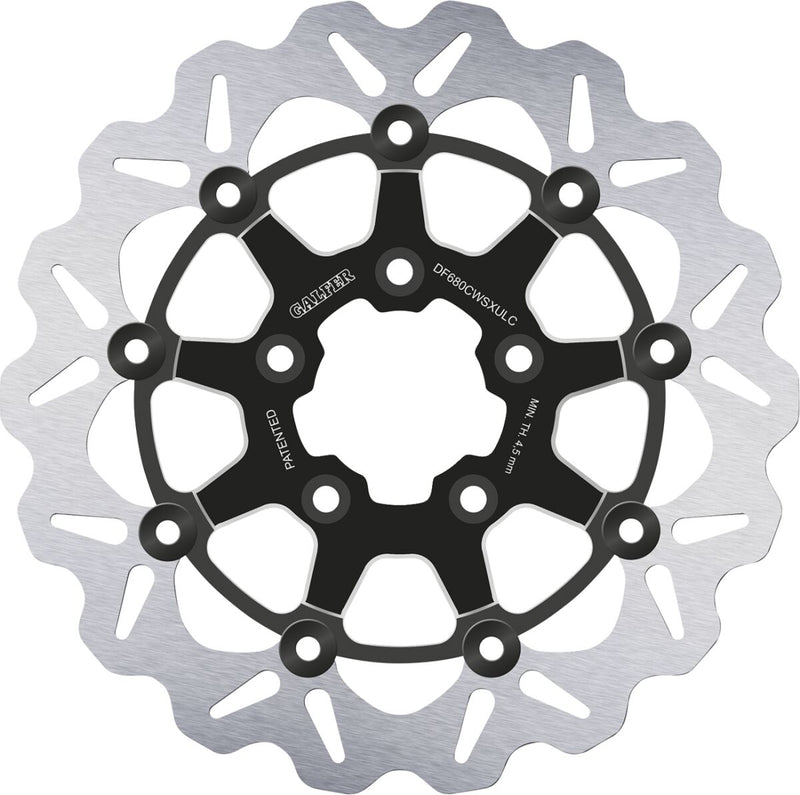 Galfer Brake Rotor for 1986-2017, 2022-2023 Harley-Davidson Black Silver Front Floating #DF680CWSXULC