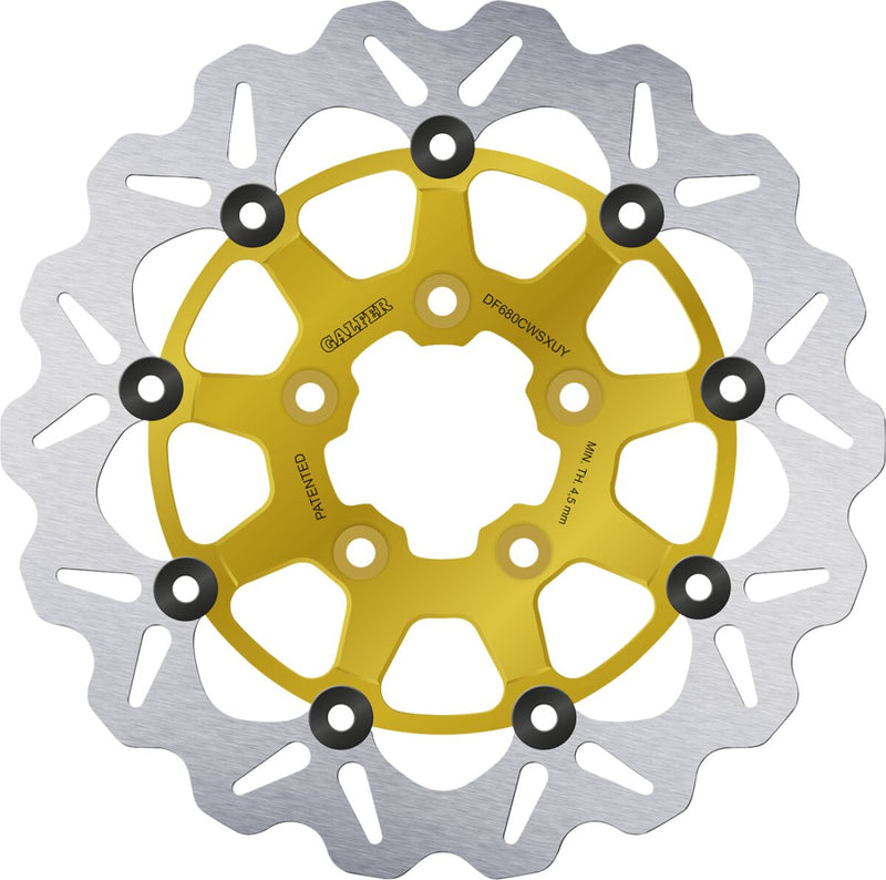 Galfer Brake Rotor for 1986-2017, 2022-2023 Harley-Davidson Gold Silver Front Floating #DF680CWSXUY