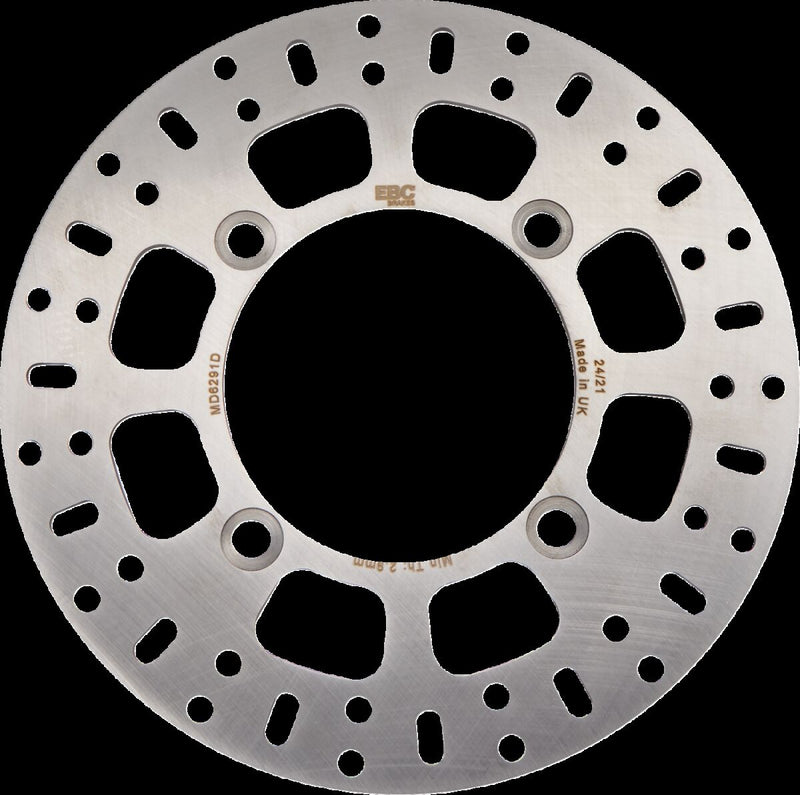 EBC Brake Rotor for 2007-2025 YAMAHA YFM D Series Zinc Solid-Mount Front One Piece (Fixed) Heat-Treated Carbon Steel #MD6291D
