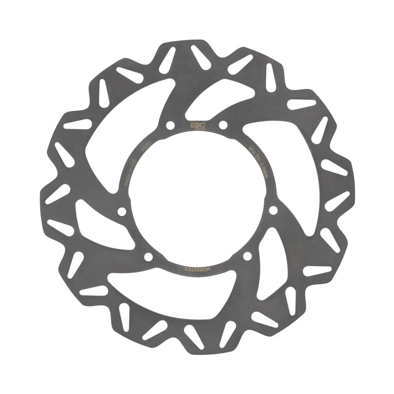 EBC CX Extreme™ Motocross Brake Rotors CX Extreme Series Silver Front Left One Piece (Fixed) Stainless Steel #MD6037CX