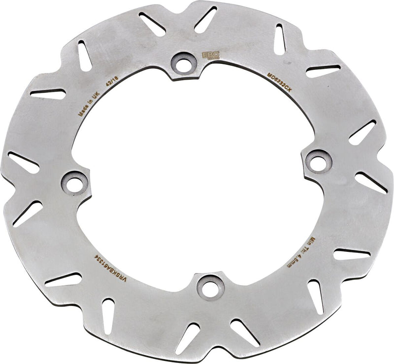 EBC CX Extreme™ Motocross Brake Rotors CX Extreme Series Silver Solid-Mount Rear One Piece (Fixed) Stainless Steel #MD6232CX