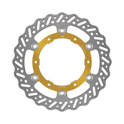 EBC Supercross Contour Series Brake Rotors for 2008-2019 YAMAHA WR 250 R Wave® Gold Silver Full-Floating Front Two Piece (Floating) Aluminium Stain... #MD6320C