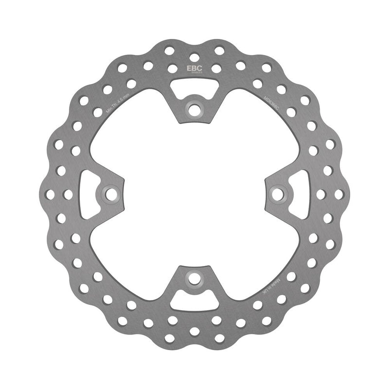 EBC Supercross Contour Series Brake Rotors for 2006-2012 BETA D Series Silver Stainless Steel Solid-Mount Rear One Piece (Fixed) #MD6368C