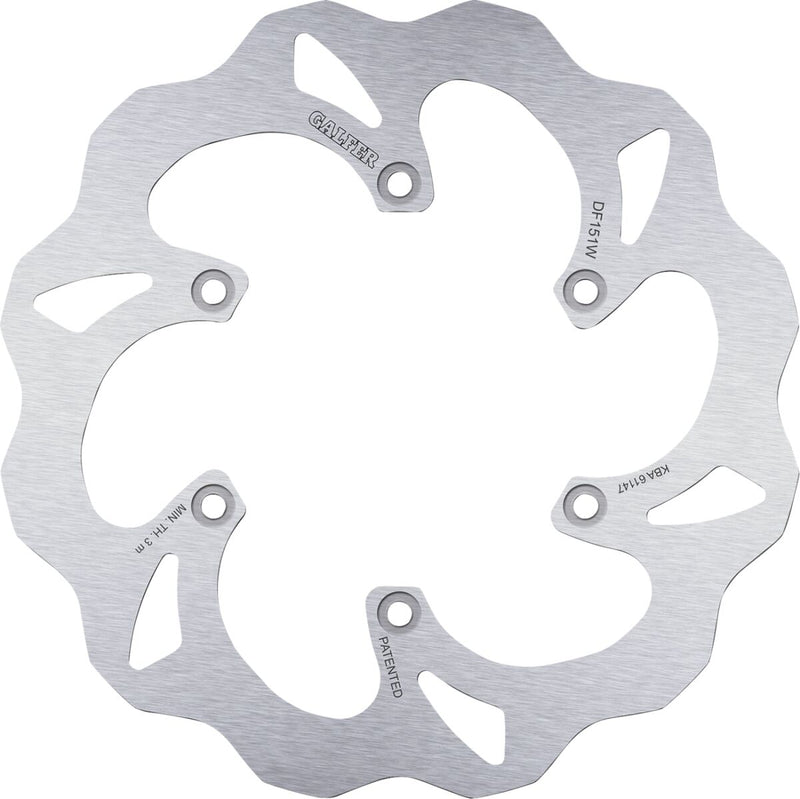 Galfer Brake Rotor for 1983-2004 KAWASAKI Raw Rear Standard 420 High-Carbon Stainless Steel #DF151W