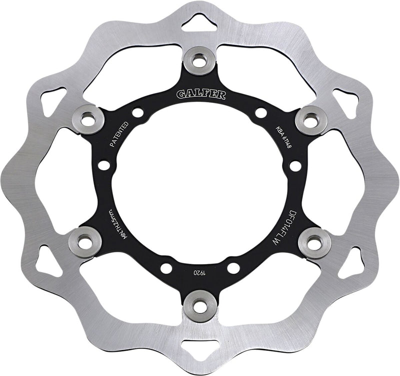 Galfer Brake Rotor Black Raw Front Two Piece (Floating) 420 High-Carbon Stainless Steel #DF014FLW