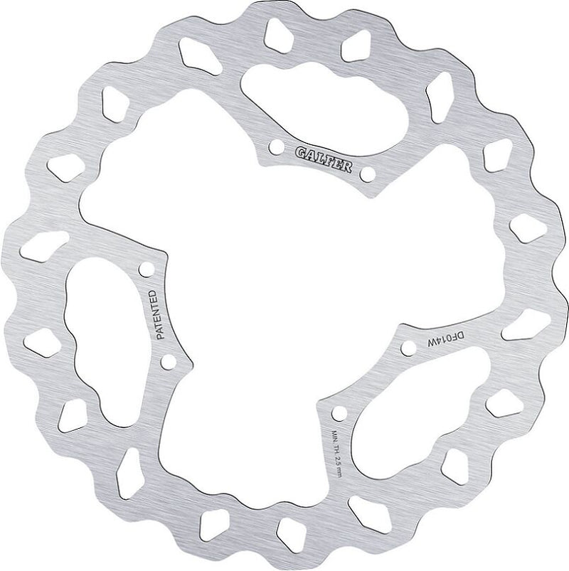 Galfer Wave® Brake Rotor Silver Stainless Steel Solid-Mount Front One Piece (Fixed) #DF014W