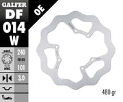 Galfer Wave® Brake Rotor Silver Stainless Steel Solid-Mount Front One Piece (Fixed) #DF014W