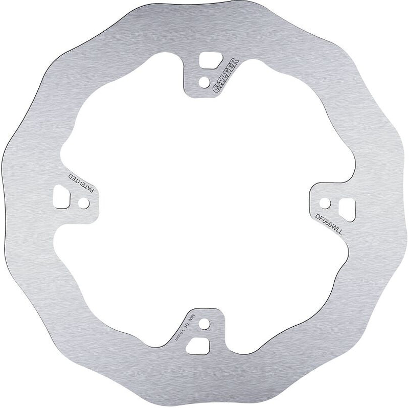 Galfer Wave® Brake Rotor Silver Stainless Steel Solid-Mount Rear One Piece (Fixed) #DF069WLL