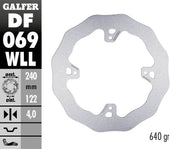 Galfer Wave® Brake Rotor Silver Stainless Steel Solid-Mount Rear One Piece (Fixed) #DF069WLL