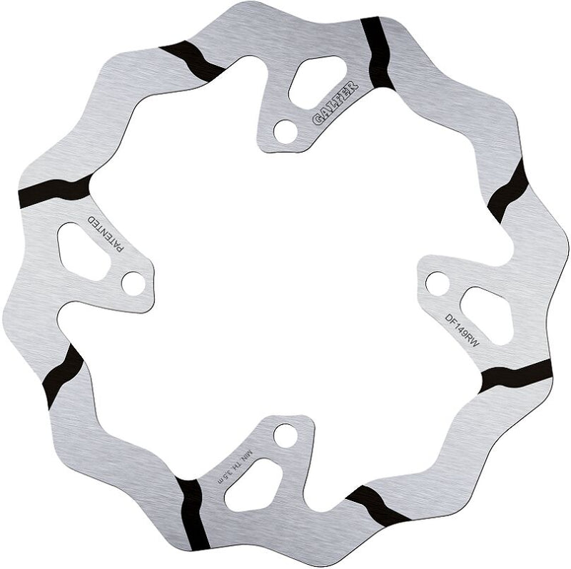 Galfer BRAKE ROTOR FIXED WAVE GROOVED OVERSIZE for 2019-2020 KAWASAKI Wave® Black Silver Solid-Mount Rear One Piece (Fixed) Stainless Steel #DF149RW