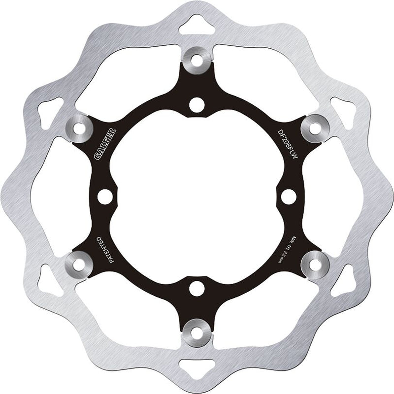 Galfer Brake Rotor for 2015-2020 KAWASAKI Wave® Black Silver Full-Floating Front Two Piece (Floating) Aluminium Stainless Steel #DF208FLW