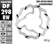 Galfer Wave® Brake Rotor for 2016-2026 YAMAHA Polished Silver Solid-Mount Front One Piece (Fixed) Stainless Steel #DF298RW