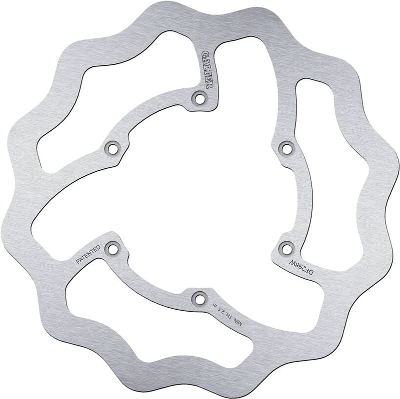 Galfer Wave® Brake Rotor Polished Silver Solid-Mount Front One Piece (Fixed) Stainless Steel #DF298W