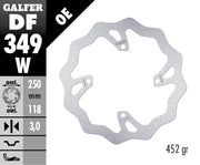 Galfer Wave® Brake Rotor for 2004-2018 SUZUKI Silver Stainless Steel Solid-Mount Front One Piece (Fixed) #DF349W