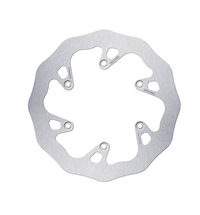 Galfer Wave® Brake Rotor Polished Silver Solid-Mount Rear One Piece (Fixed) Stainless Steel #DF515WLL