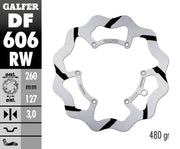 Galfer BRAKE ROTOR FIXED WAVE GROOVED OVERSIZE Wave® Black Polished One Piece (Fixed) Stainless Steel #DF606RW