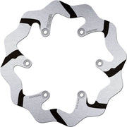 Galfer BRAKE ROTOR FIXED WAVE GROOVED OVERSIZE Wave® Black Polished Rear One Piece (Fixed) Stainless Steel #DF607RW