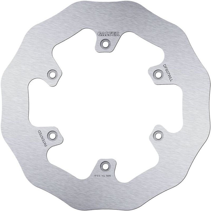 Galfer Wave® Brake Rotor Polished Silver Rear One Piece (Fixed) Stainless Steel #DF607WLL
