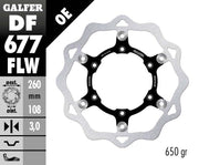Galfer Brake Rotor Floating Wave® Black Polished Front Two Piece (Semi-Floating) Aluminium Stainless Steel #DF677FLW