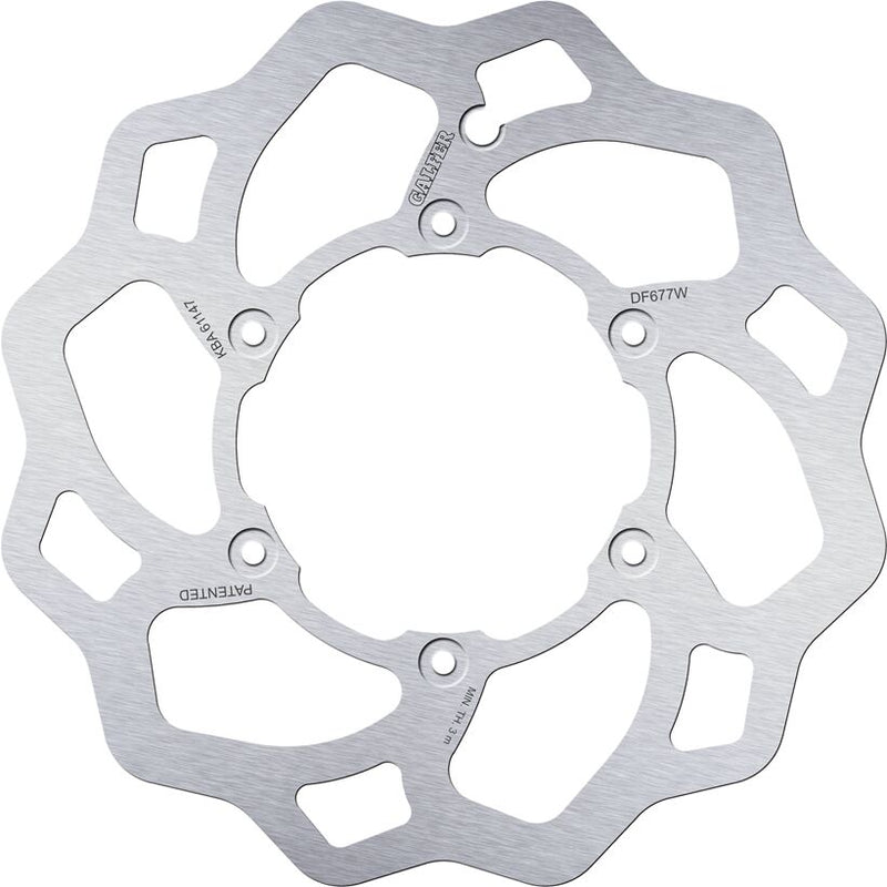 Galfer Wave® Brake Rotor Polished Silver Front One Piece (Fixed) Stainless Steel #DF677W