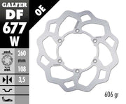 Galfer Wave® Brake Rotor Polished Silver Front One Piece (Fixed) Stainless Steel #DF677W