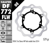 Galfer Brake Rotor for 2004-2021 SHERCO Floating Wave® Black Polished Front Two Piece (Semi-Floating) Aluminium Stainless Steel #DF772FLW