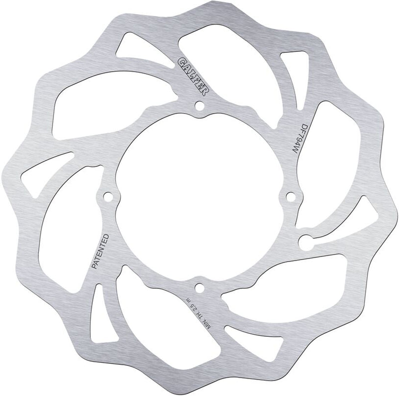 Galfer Wave® Brake Rotor Polished Silver Front One Piece (Fixed) Stainless Steel #DF794W