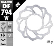 Galfer Wave® Brake Rotor Polished Silver Front One Piece (Fixed) Stainless Steel #DF794W