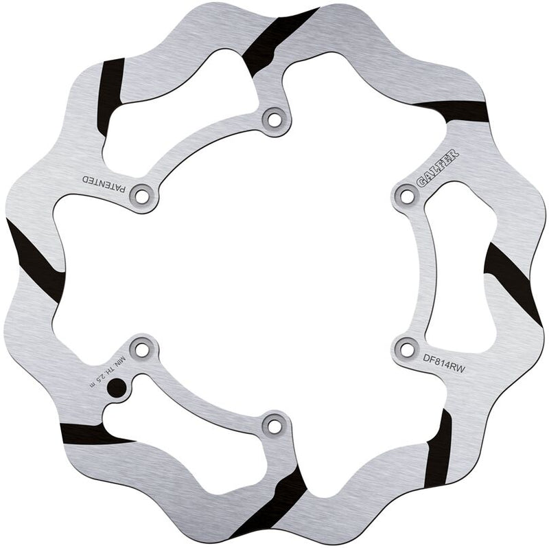 Galfer BRAKE ROTOR FIXED WAVE GROOVED OVERSIZE for 2012-2022 BETA Wave® Black Polished Solid-Mount Front One Piece (Fixed) Stainless Steel #DF814RW