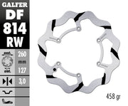 Galfer BRAKE ROTOR FIXED WAVE GROOVED OVERSIZE for 2012-2022 BETA Wave® Black Polished Solid-Mount Front One Piece (Fixed) Stainless Steel #DF814RW