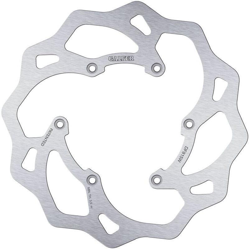 Galfer Wave® Brake Rotor for 2011-2026 BETA Polished Silver Rear One Piece (Fixed) Stainless Steel #DF815W