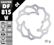 Galfer Wave® Brake Rotor for 2011-2026 BETA Polished Silver Rear One Piece (Fixed) Stainless Steel #DF815W