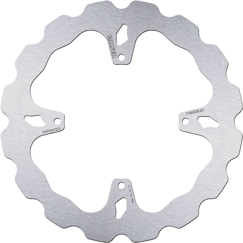 Galfer Wave® Brake Rotor for 2001-2021 TM RACING Polished Silver Solid-Mount Rear One Piece (Fixed) Stainless Steel #DF829WLL