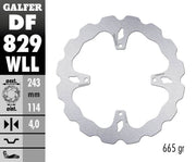 Galfer Wave® Brake Rotor for 2001-2021 TM RACING Polished Silver Solid-Mount Rear One Piece (Fixed) Stainless Steel #DF829WLL