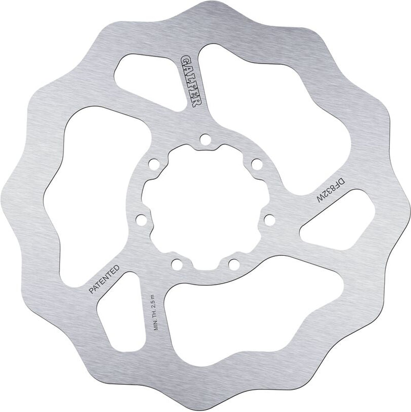 Galfer Wave® Brake Rotor for 2002-2021 TM RACING MX 85 Polished Silver Solid-Mount Front One Piece (Fixed) Stainless Steel #DF832W