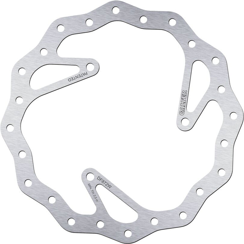 Galfer Wave® Brake Rotor for 2011-2013 HUSQVARNA CR 65 Polished Silver Solid-Mount Front One Piece (Fixed) Stainless Steel #DF872W