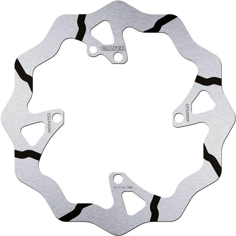 Galfer Wave® Brake Rotor for 2014-2022 SHERCO Black Polished Solid-Mount Front One Piece (Fixed) Stainless Steel #DF920RW