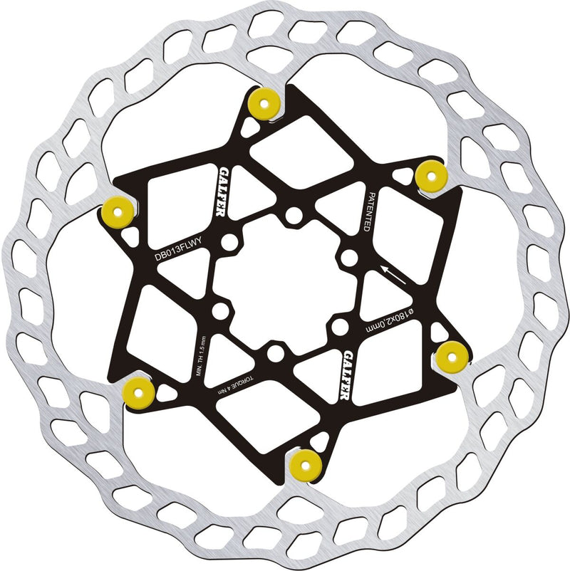 Galfer Floating Disc Wave® Brake Rotor Gold Silver Stainless Steel #DB013FLWY