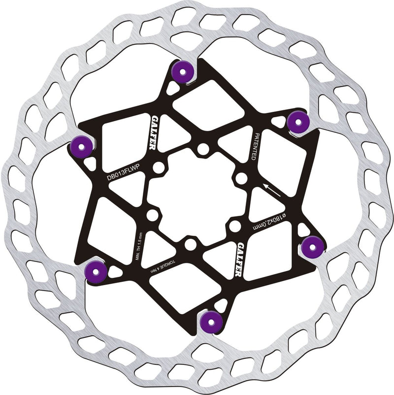 Galfer Floating Disc Wave® Brake Rotor Purple Silver Stainless Steel #DB013FLWP