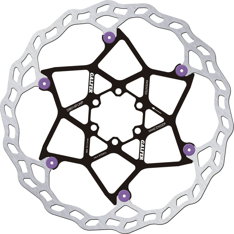 Galfer Floating Disc Wave® Brake Rotor Purple Silver Stainless Steel #DB014FLWP