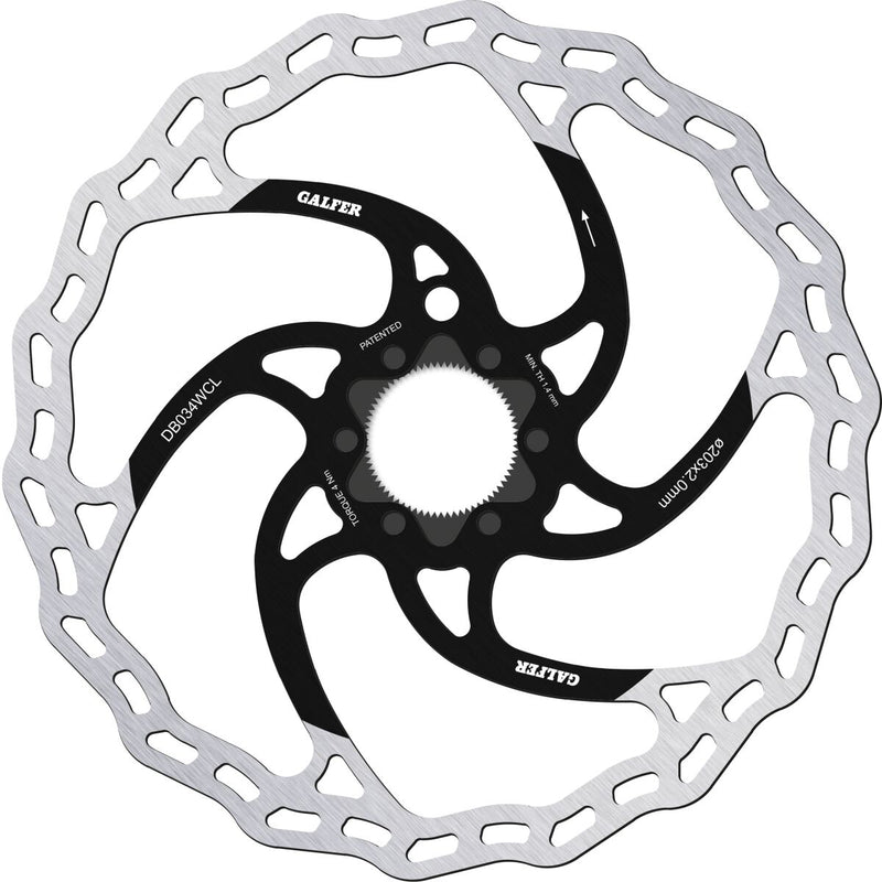 Galfer Fixed Disc Wave® Center-Lock Brake Rotor Black Silver Stainless Steel